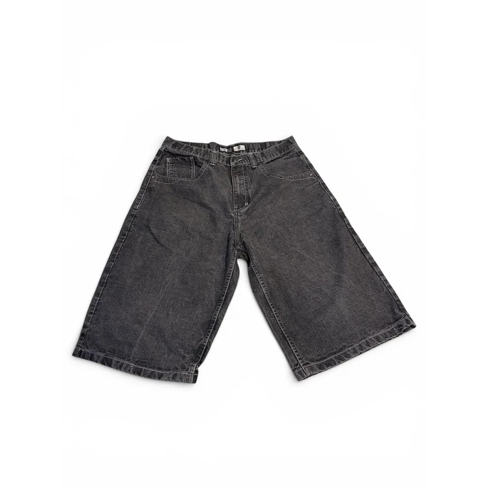 Vintage Southpole Shorts Mens 38 Black Y2K Wide Leg BAGGY Grunge Skater Crosses